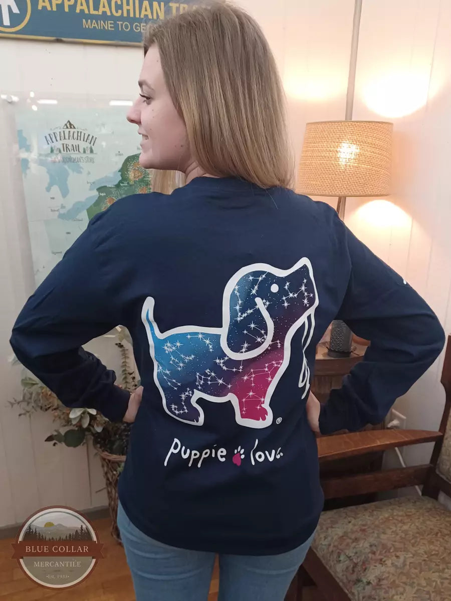 SPL1150 Constellation Pup Zodiac Long Sleeve T-Shirt Terry Blend Velvet Blend Canvas Blend