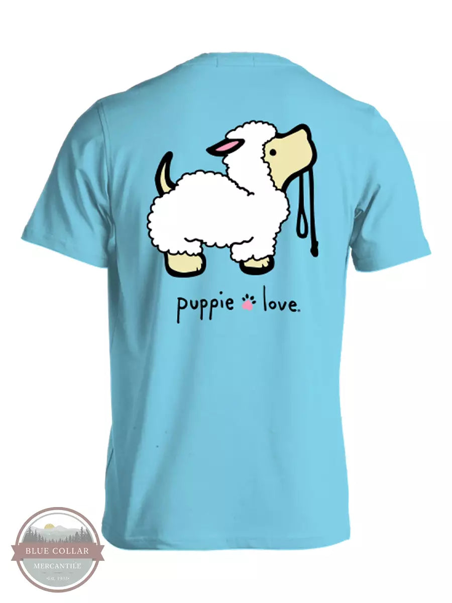 SPL1237 Sheep Pup Short Sleeve T-Shirt Embroidered Appliqued Beaded