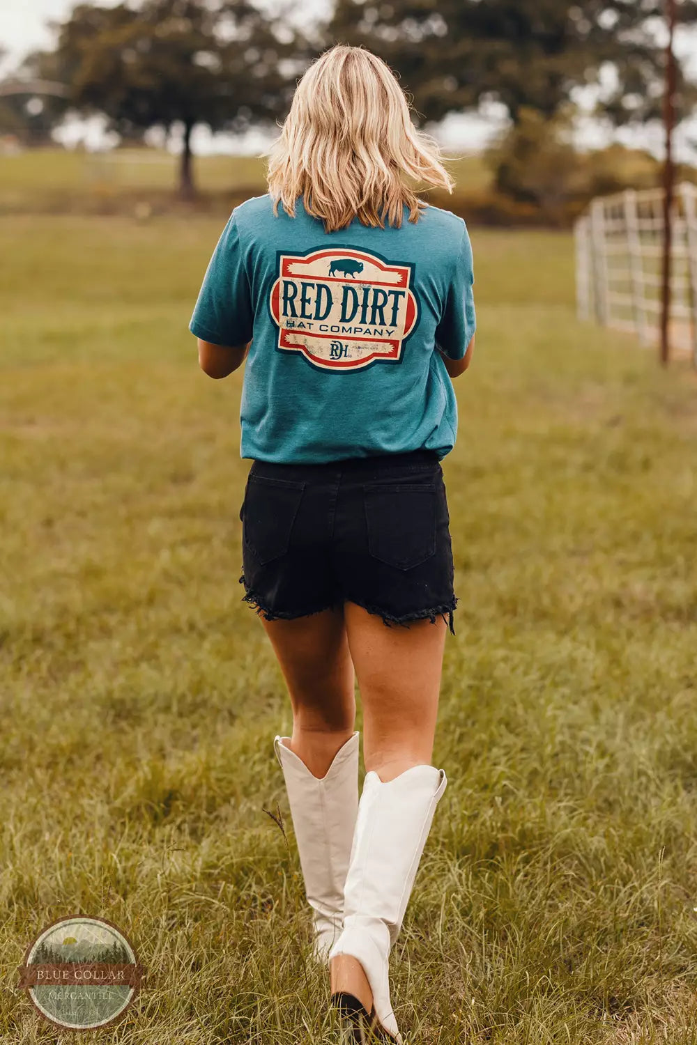 RDHC-T-121 Teal Vintage Aztec T-Shirt Striped Floral Plaid