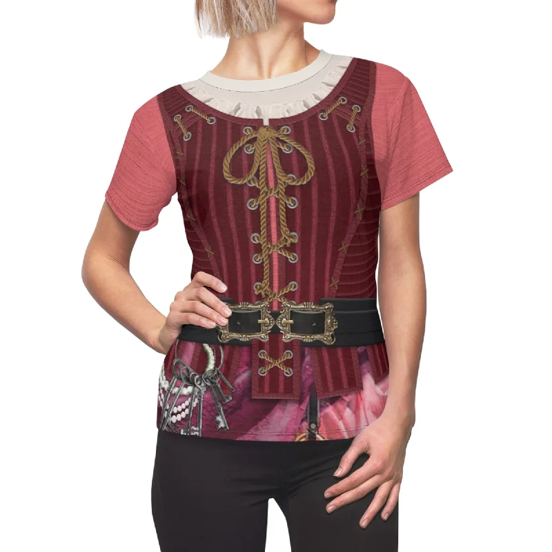Redhead Women's Shirt, Pirates of the Caribbean Costume Cozy Summer Short Shirt