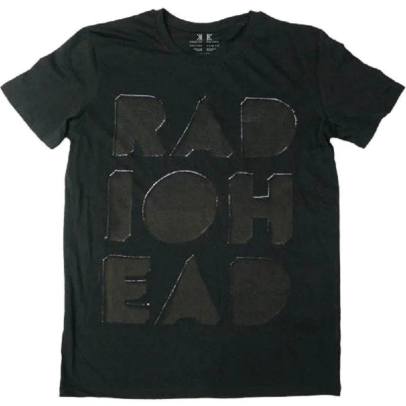 Radiohead | Official Band T-Shirt | Debossed Note Pad Ribbed Striped Patterned