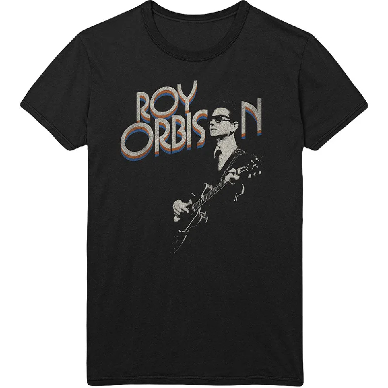 Roy Orbison | Official Band T-shirt | Guitar & Logo Hooded Caped Shawl Collar