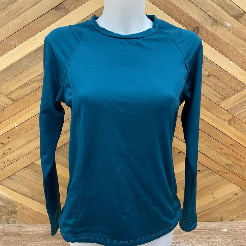 Spyder - Long Sleeved Shirt - MSRP $89: Dark Green, Blue -women-MD Fashionable Tied Short Sleeve