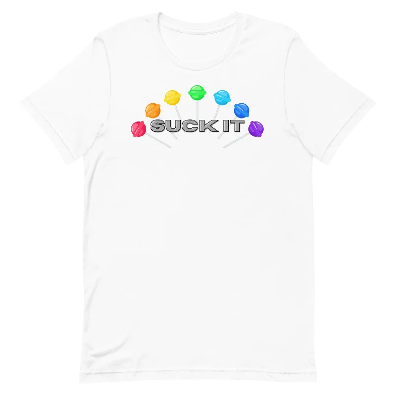 Suck It Unisex t-shirt Print Jacquard Patchwork