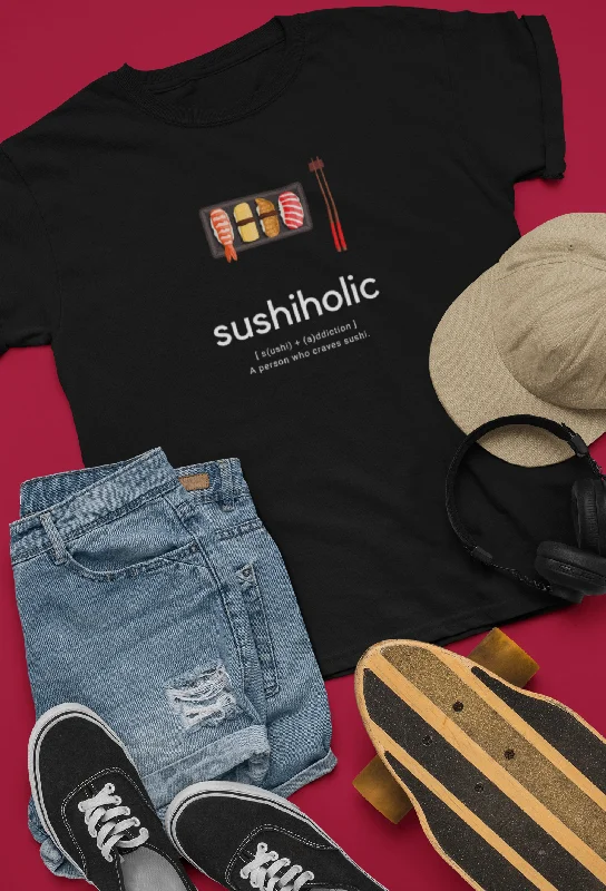 Sushiholic T-shirt Unisex  | Sushi Tee Plaid T-Shirt Polka Dot Checkered