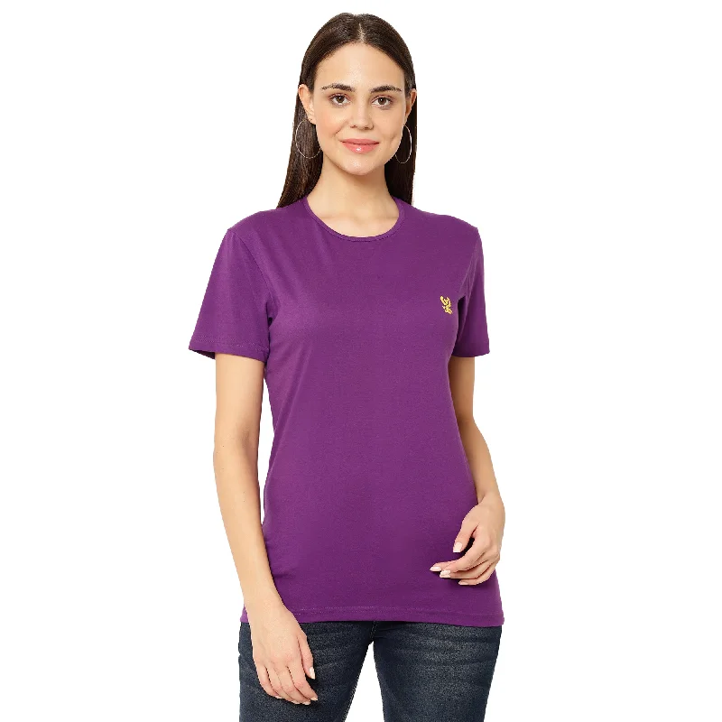 Vimal Jonney Purple Color T-shirt For Women Spandex Blend Rayon Blend Denim Blend