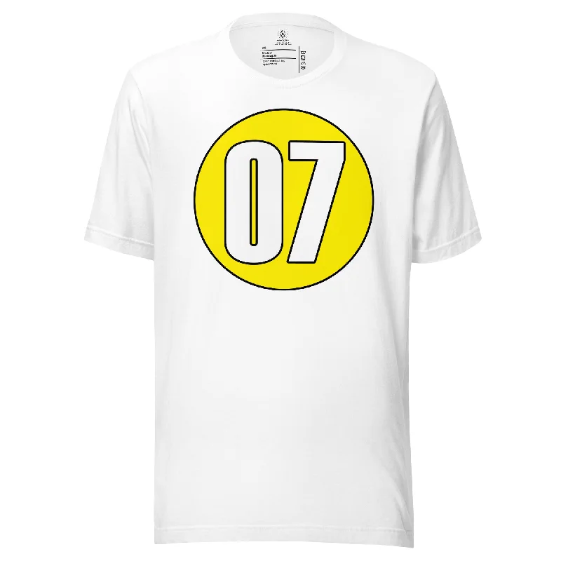 Unisex t-shirt: White on Yellow 07 Elegant Classic Vintage