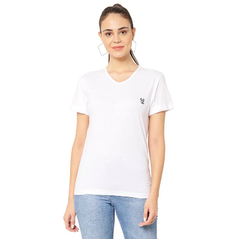 Vimal Jonney White Color T-shirt For Women Hooded Caped Shawl Collar