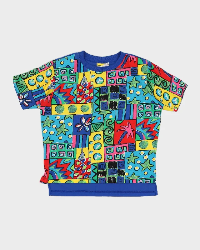 Vintage 90s Traffic Jam Multi Coloured T-Shirt - L Thin T-Shirt Open Front Quick Dry Vintage 90s Traffic Jam Multi Coloured T-Shirt - L Thin T-Shirt Open Front Quick Dry
