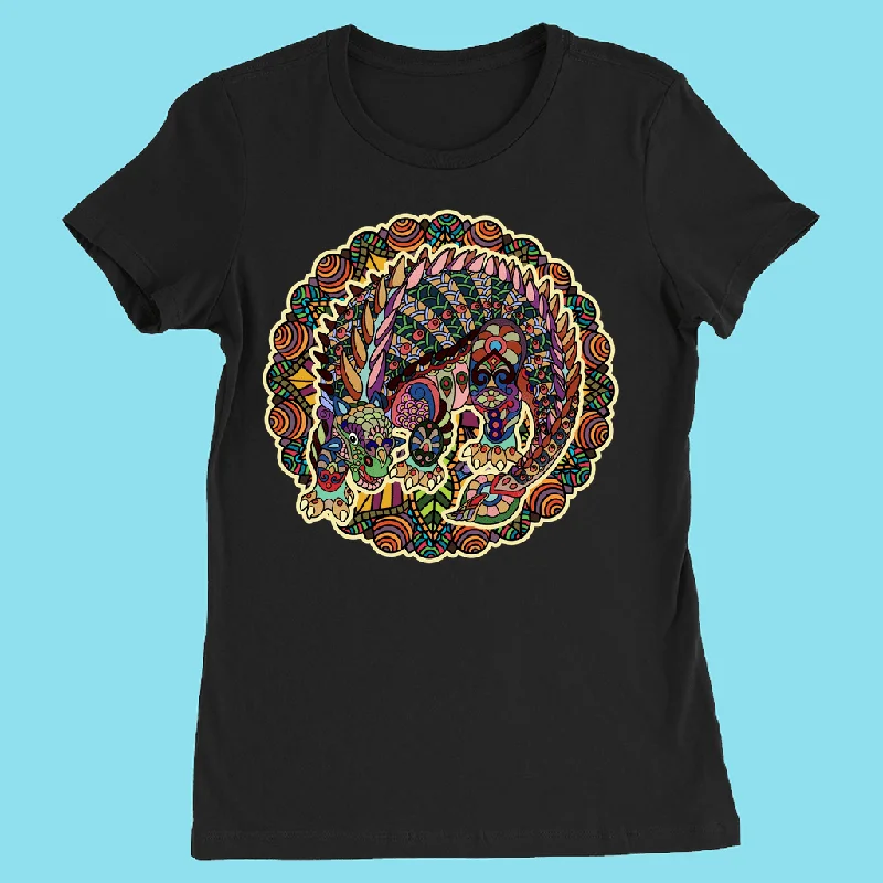 Women Ankylosaurus Mandala T-Shirt Fitted T-Shirt Seamless Stretchy