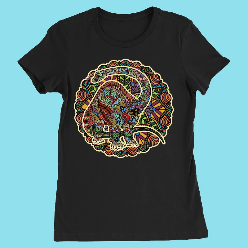 Women Brontosaurus Mandala T-Shirt Iron Safe Non-Iron Wrinkle Free