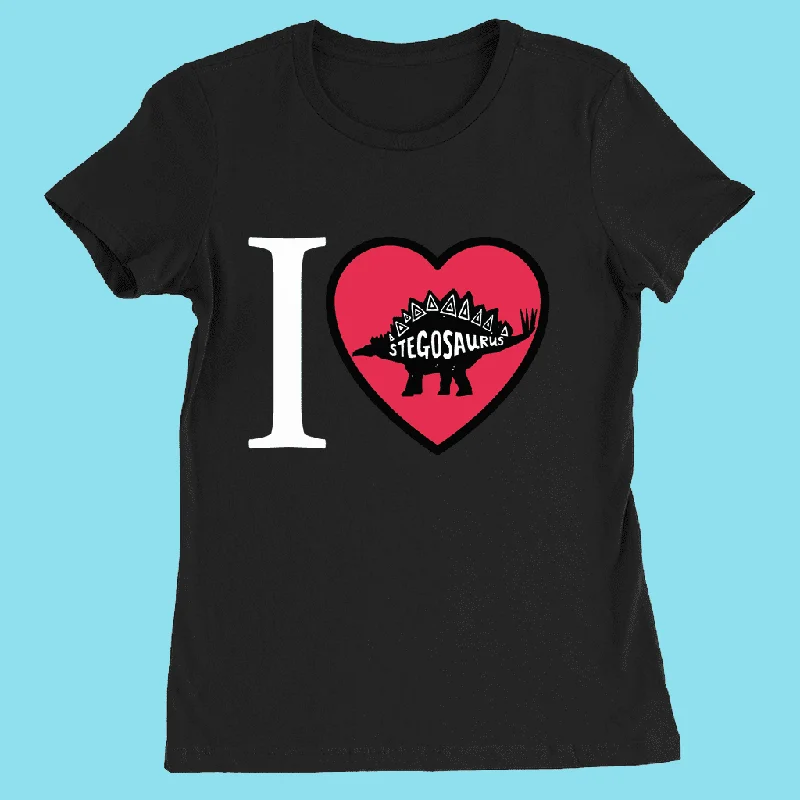 Women I Love Stegosaurus T-Shirt Striped Floral Plaid