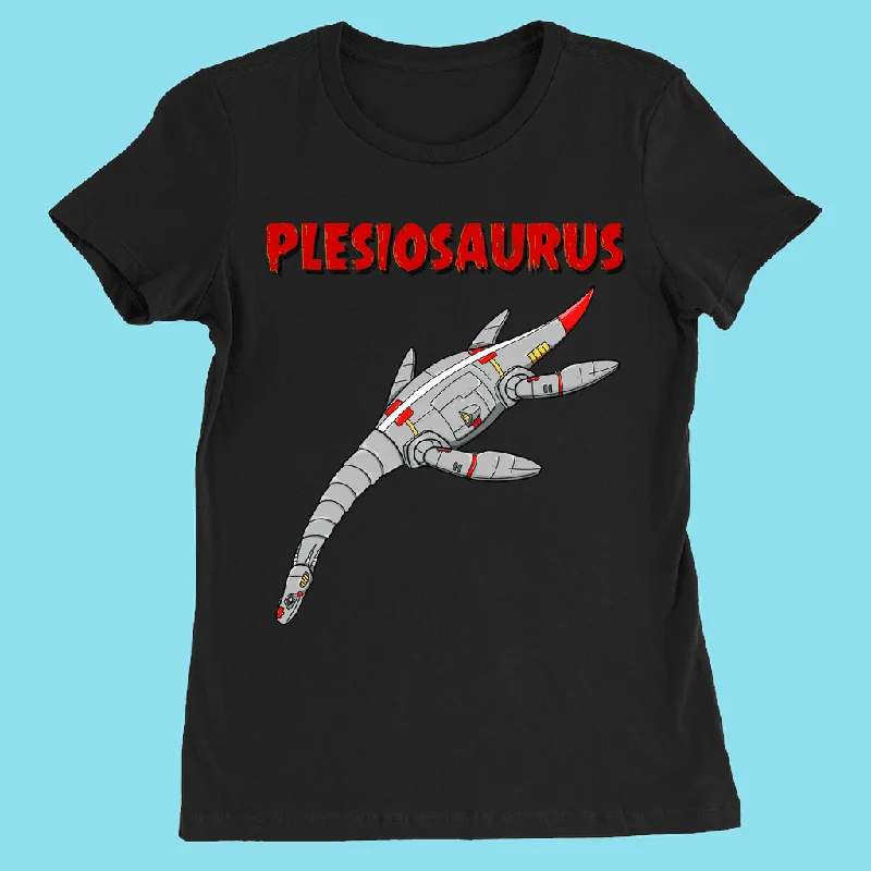 Women Robot Plesiosaurus T-Shirt Cotton Fabric Linen Fabric Terry Fabric