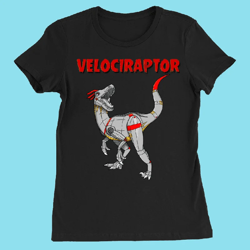 Women Robot Velociraptor T-Shirt Chenille Blend Fleece Blend Nylon Blend