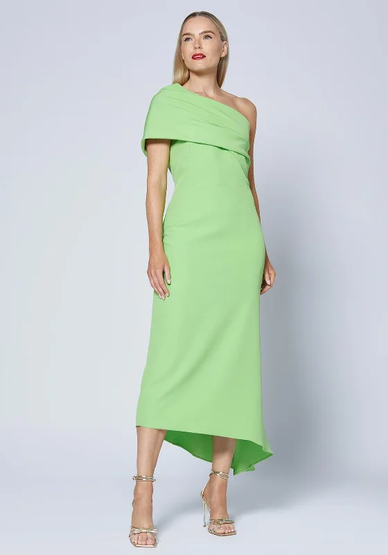 Caroline Kilkenny Vickie Drape Shoulder Maxi Dress, Green Fashionable Sleeveless Maxi Dress