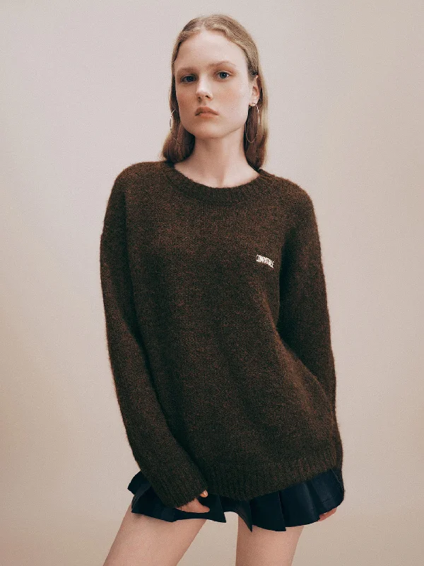 Crew Neck Loose Knitted T-Shirt Cotton Fabric Linen Fabric Terry Fabric
