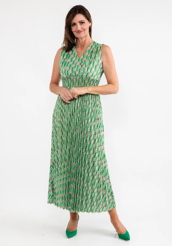 d.e.c.k. by Decollage One Size Glitter Maxi Dress, Green Fashionable Chiffon Maxi Dress