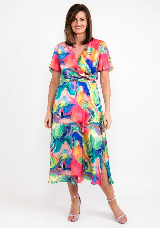 Ella Boo Swirl Print Maxi Dress, Multi Stylish Longline Maxi Dress