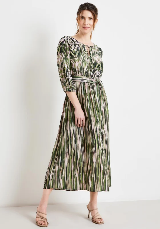 Gerry Weber Print A Line Maxi Dress, Green Multi Fashionable Faux Wrap Maxi Dress