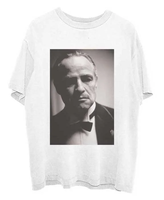 The Godfather | Official Band T-Shirt | Brando B&W (Back Print) Collared T-Shirt Boat Neck A-Line
