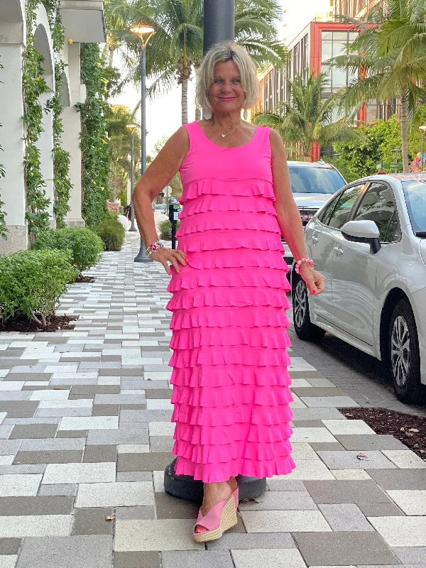 HOT PINK CHA CHA MAXI DRESS Cozy Longline Maxi Dress