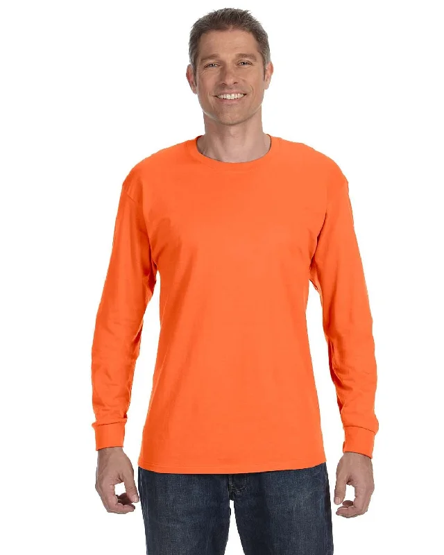 Jerzees DRI-POWER ACTIVE Long Sleeve T-Shirt | Safety Orange Hooded Caped Shawl Collar Jerzees DRI-POWER ACTIVE Long Sleeve T-Shirt | Safety Orange Hooded Caped Shawl Collar