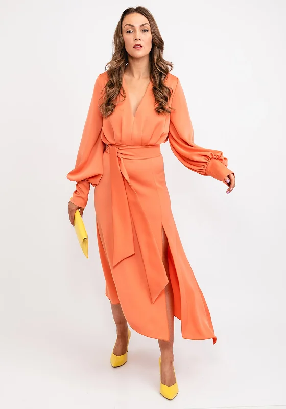 Kevan Jon Alora Maxi Dress, Pumpkin Casual Maxi Dress with Pockets