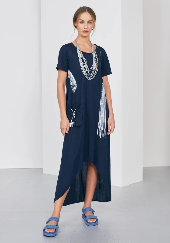 Naya Brushstroke Print Maxi Dress, Navy Classic Tulle Maxi Dress