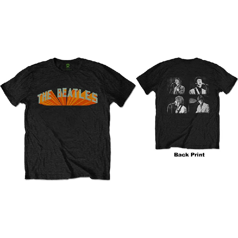 The Beatles | Official Band T-Shirt | Live in Japan (Back Print) Ribbed Striped Patterned