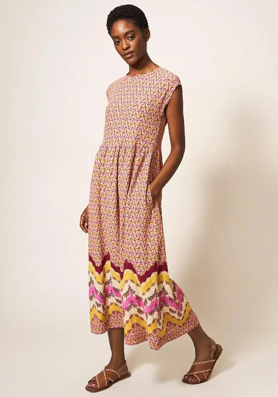 White Stuff Addison Sunrise Print Maxi Dress, Plum Multi Stylish Button-Up Maxi Dress