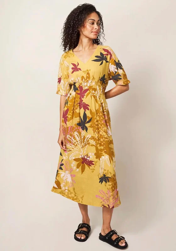 White Stuff Kate Mix Print Maxi Dress, Yellow Multi Elegant Maxi Dress with Pockets