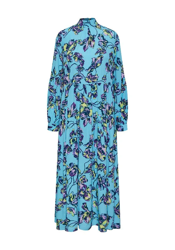 Y.A.S Topaz Floral Maxi Dress, Blue Topaz Fashionable Layered Maxi Dress