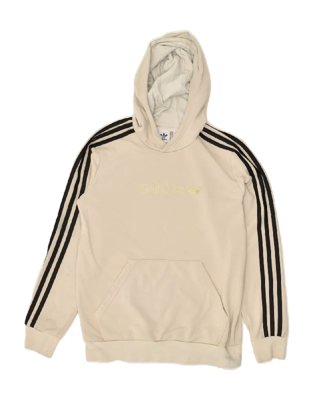 ADIDAS Boys Graphic Hoodie Jumper 13-14 Years Grey Cotton Hoodie with V-Neck Classic Versatile