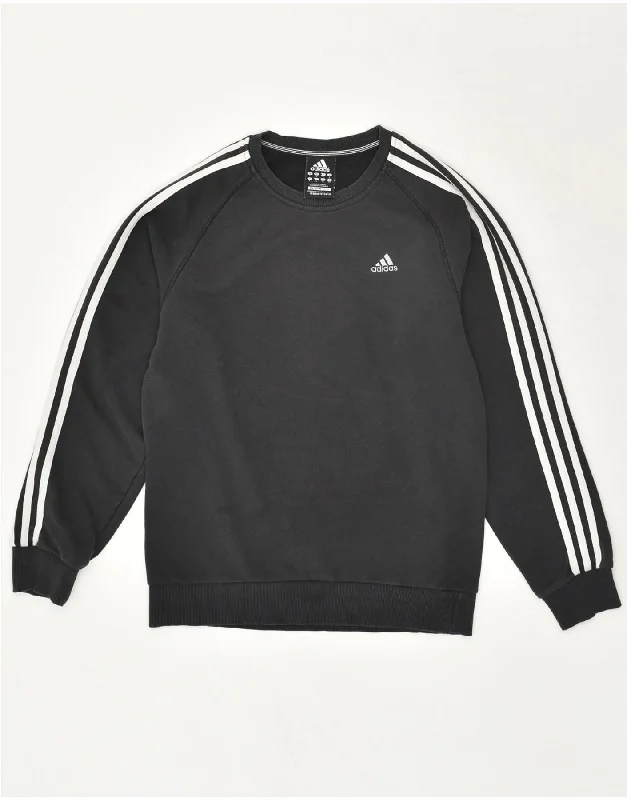 ADIDAS Mens Clima 365 Sweatshirt Jumper Small Black Cotton Hoodie with Crew Neck Simple Timeless