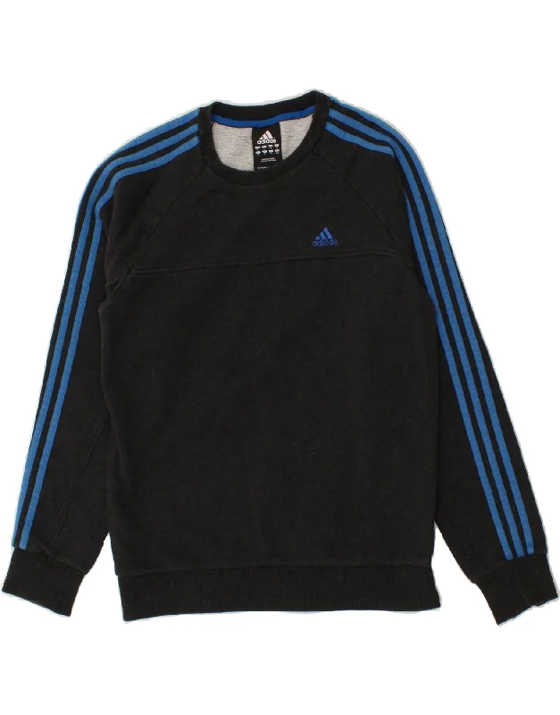 ADIDAS Mens Sweatshirt Jumper Small Grey Cotton Hooded Sweatshirt Casual Wear Street Style