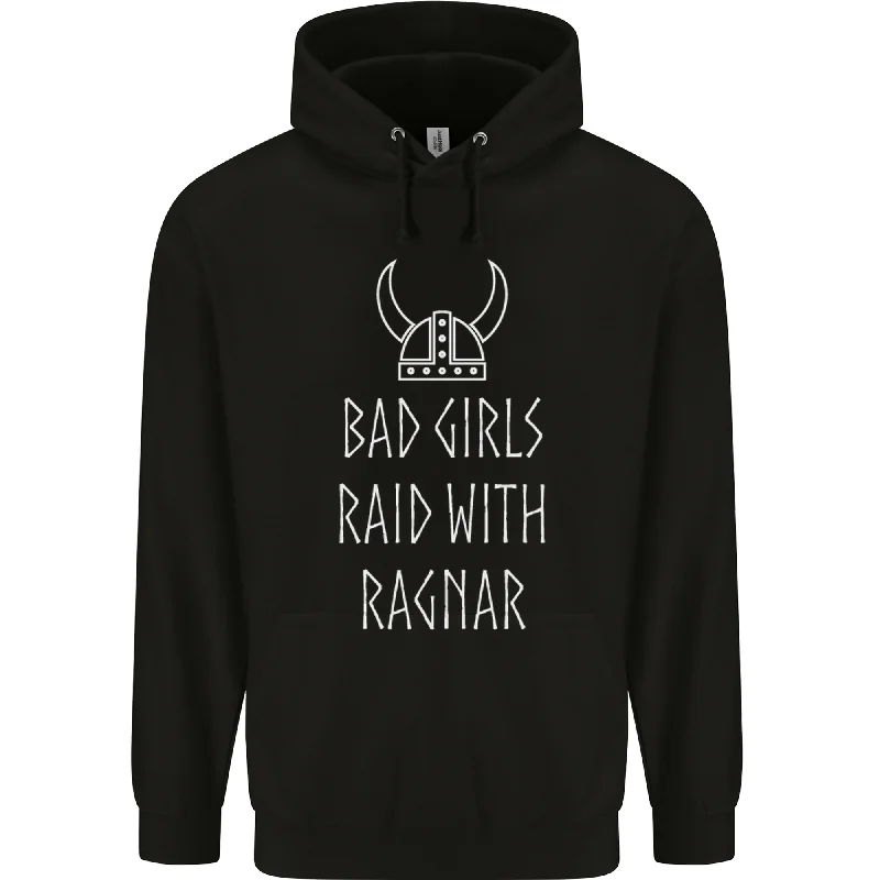 Bad Girls Raid With Ragnar Vikings Valhalla Mens 80% Cotton Hoodie Hoodie with Hem Frayed Vintage Worn