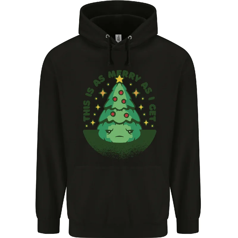 Bah Humbug Christmas Tree Funny Mens 80% Cotton Hoodie Hoodie with Ribbed Cuffs Snug Fit Comfort