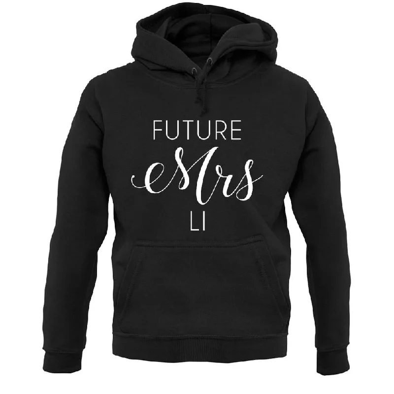 Future Mrs Li Unisex Hoodie Hoodie with Zipper Placket Modern Functional