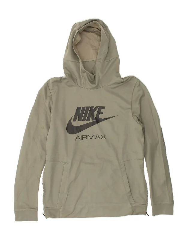 NIKE Mens Air Max Graphic Hoodie Jumper Small Grey Cotton Hoodie Sweatshirt Pullover