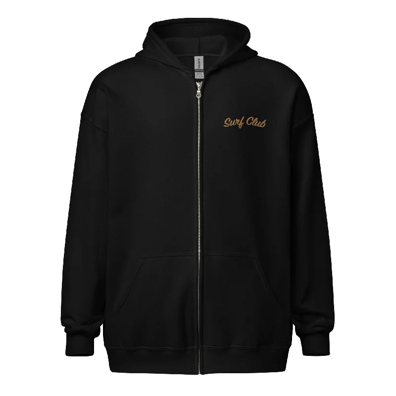 Surf Club | Embroidered Unisex heavy blend zip hoodie Hoodie with Zipper Versatile Modern