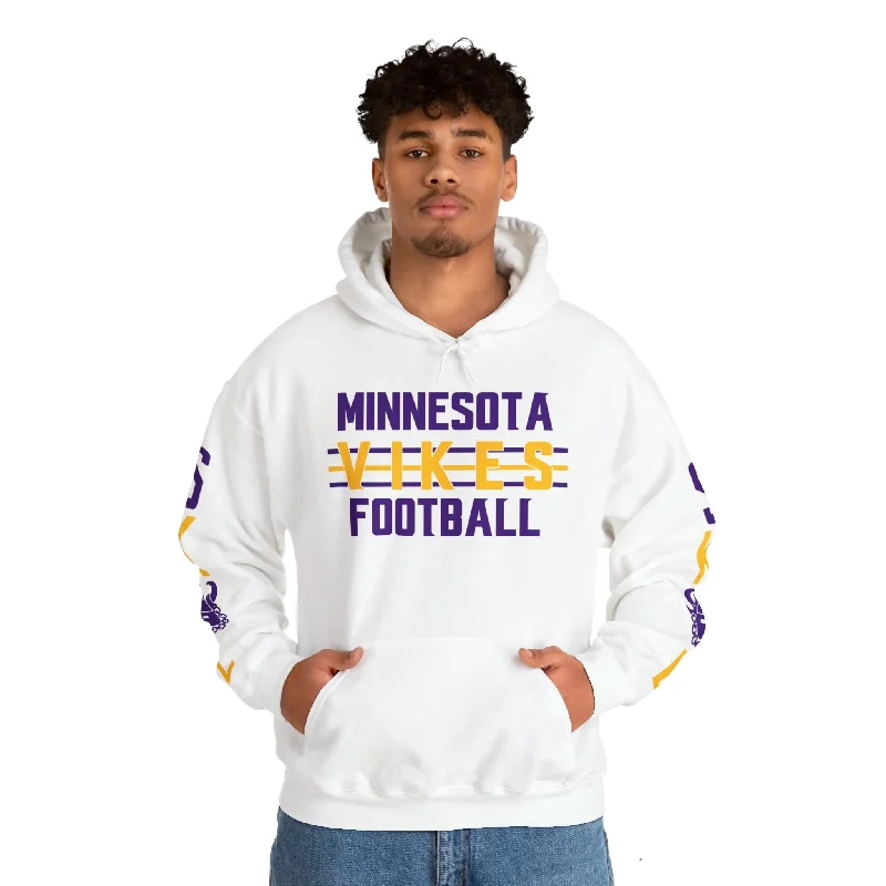 Unisex Heavy Blend™ Hooded Sweatshirt - Vikes Football + Original (Sleeves) Hoodie with Sequins Glamorous Eye-catching