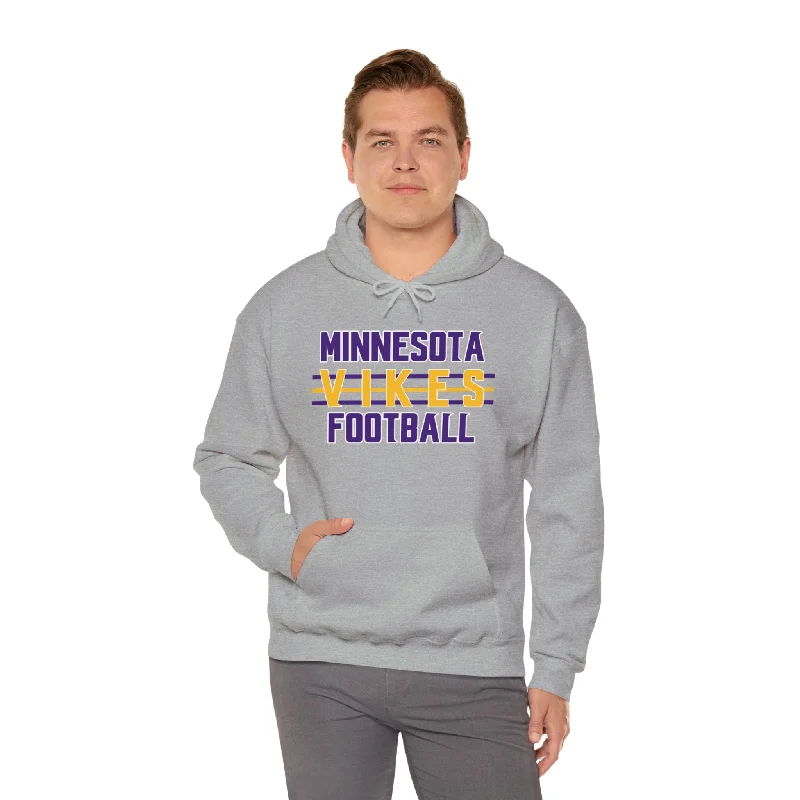 Unisex Heavy Blend™ Hoodie - Vikes Football Hoodie with Stripes Bold Sporty