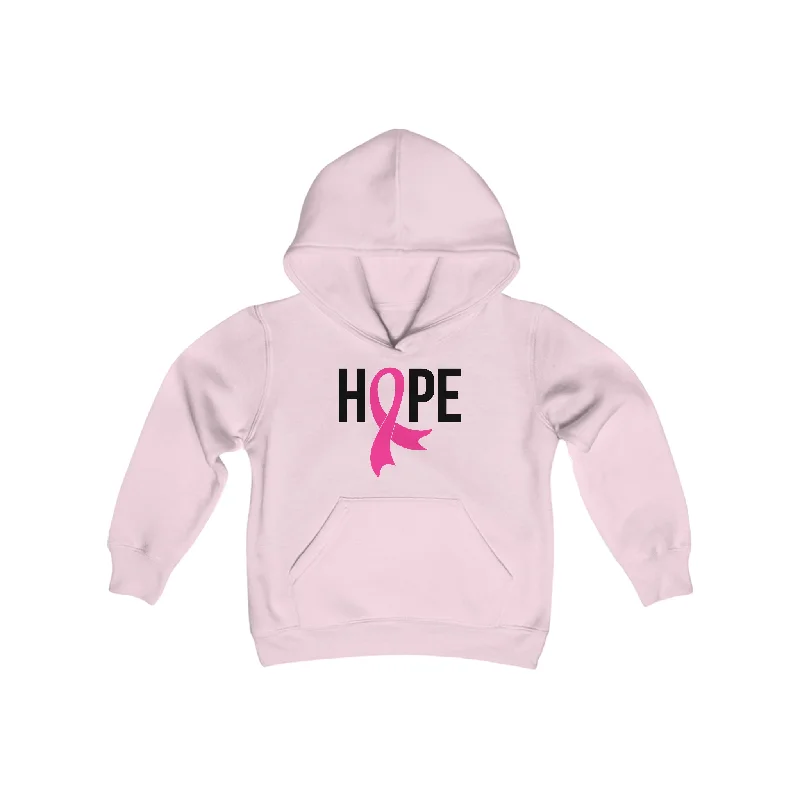 Youth Heavy Blend Hoodie - Hope Hoodie with Hem Raw Edge Edgy Unfinished