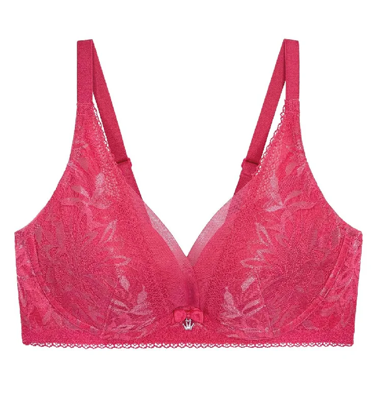 AQUA BLOOM NON-WIRED PUSH UP DEEP V BRA Elegant Lace Lingerie