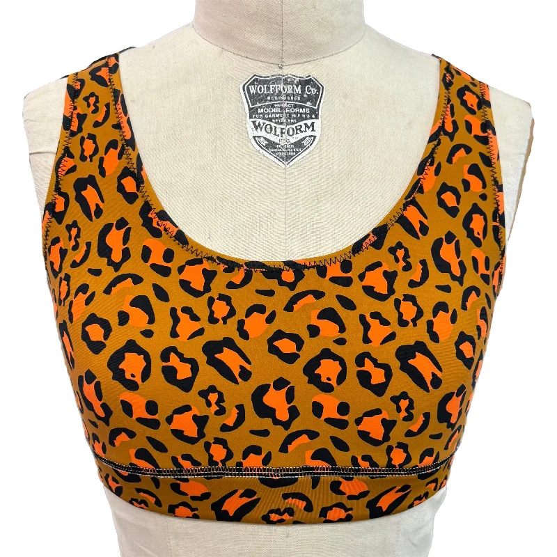 Cheetah Scoop Neck Bra Wireless Lace Bra