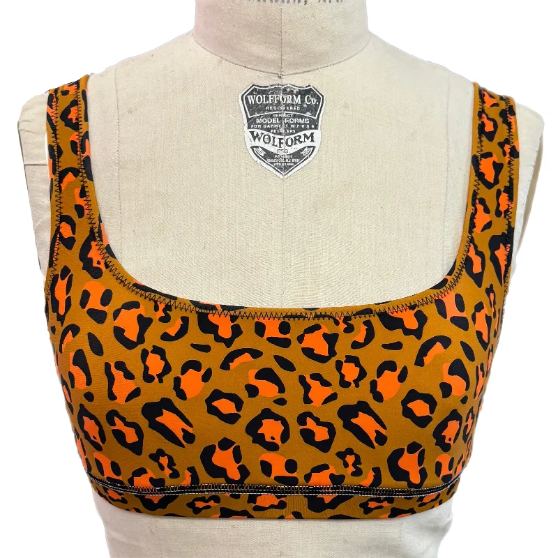 Cheetah Square Neck Bra Push-Up Wireless Bra