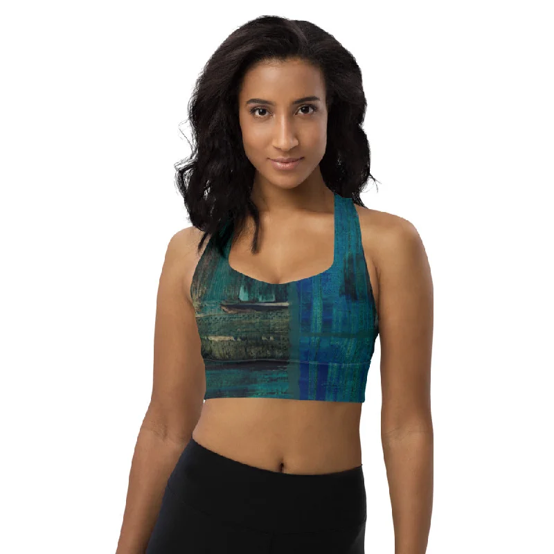 Dark Waters Longline sports bra Fashionable Push-Up Bra