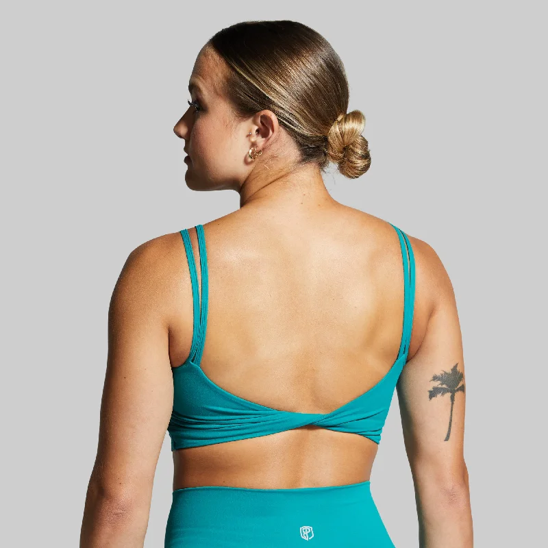 Don't Get It Twisted Sports Bra (Emerald) Soft Stretch Bra