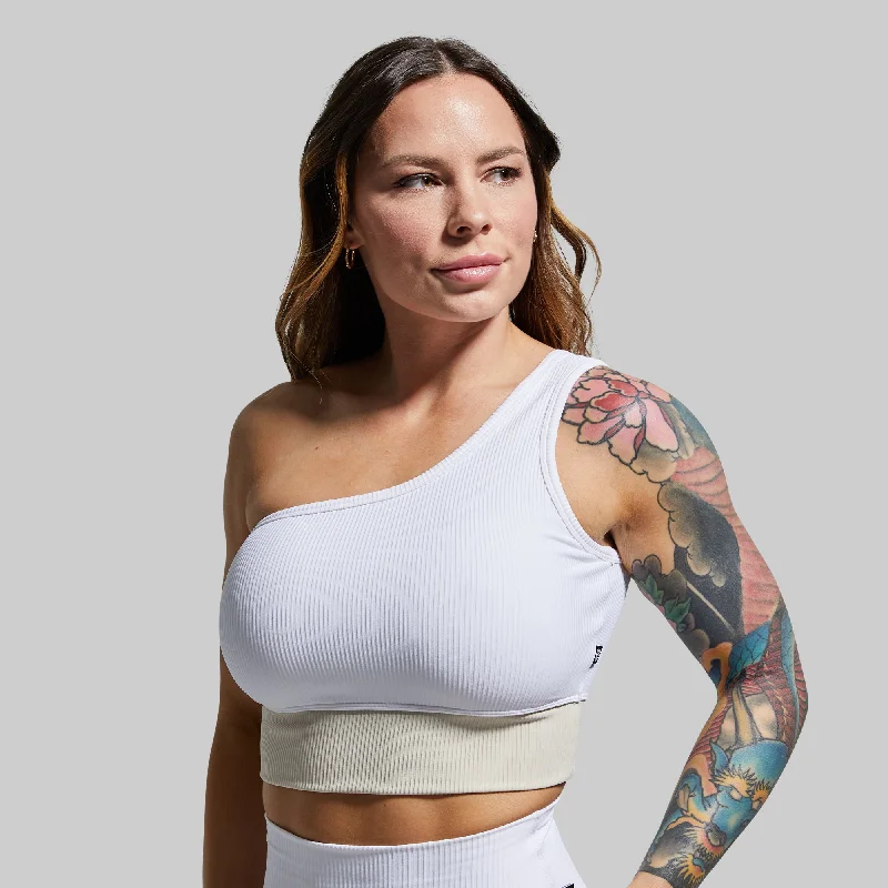 Evolve Sports Bra (White) Lace Back Bra