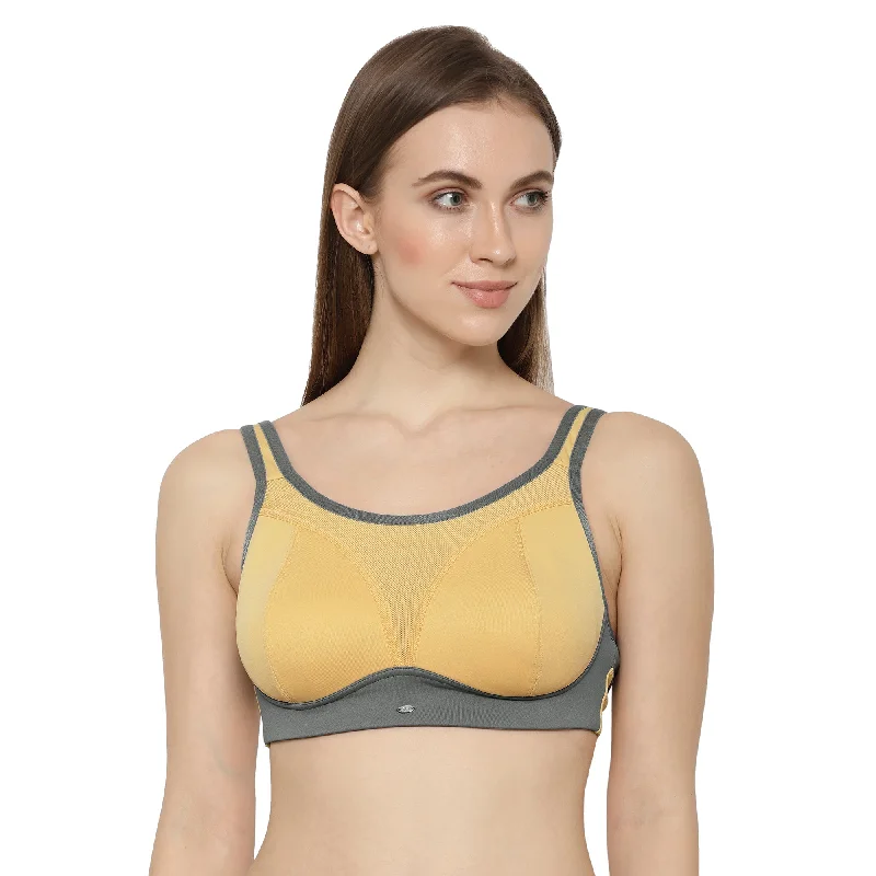 Extreme Coverage Medium Impact Spacer Cups Non Wired Bra-CB-907 Trendy Sports Bra